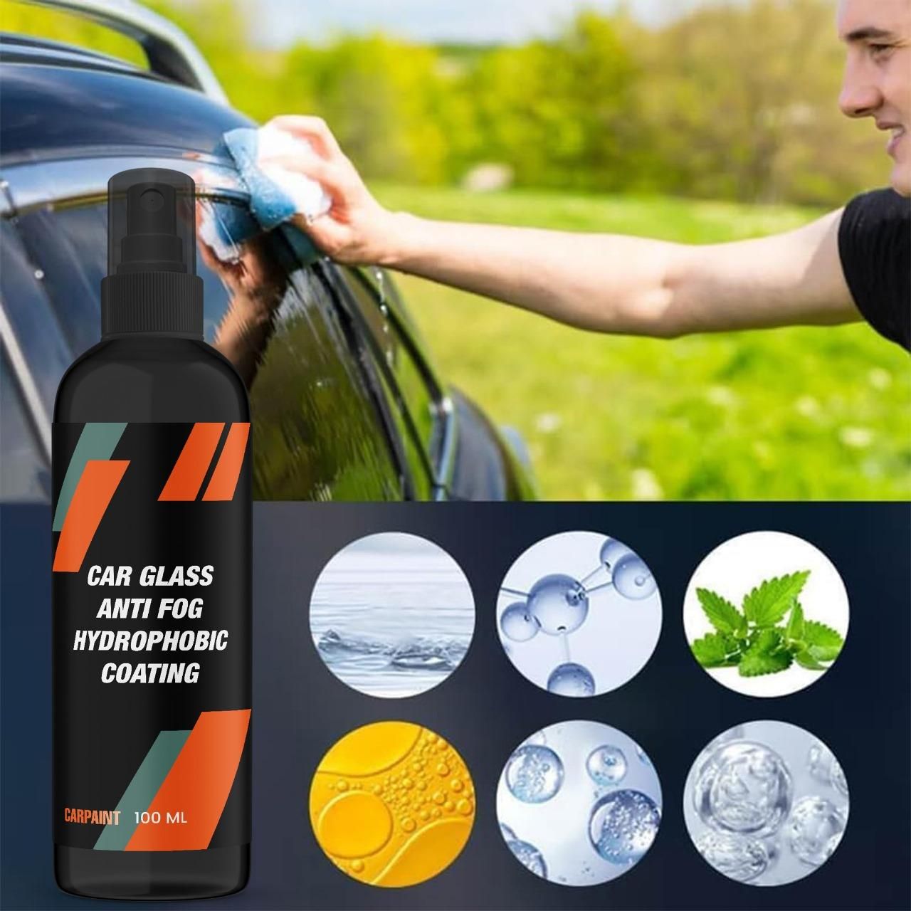 Car Glass Anti- Fog Hydrophobic Coating (Buy 1 Get 1 Free)
