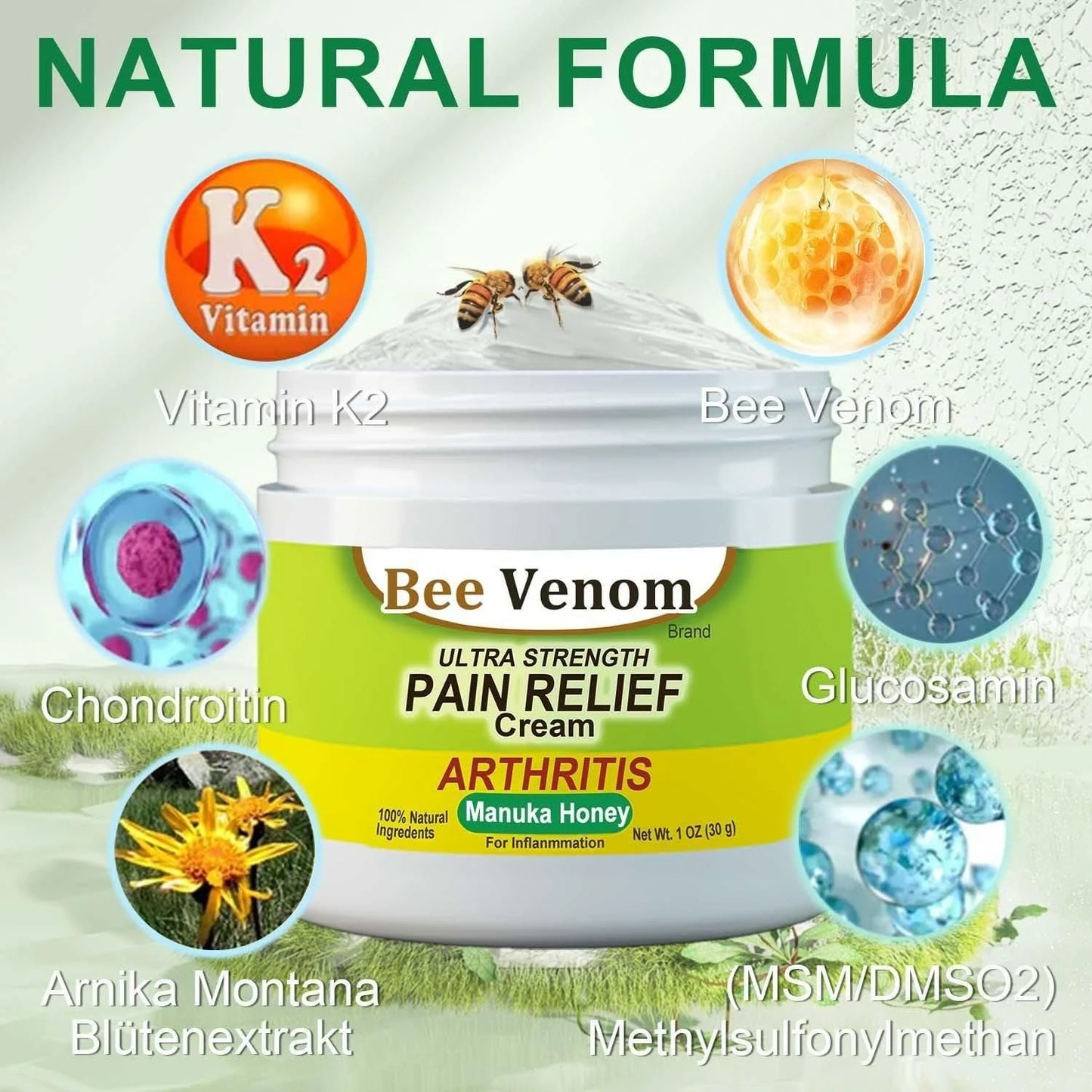 Bee Venom Ultra Strength Pain Relief Cream (Buy 1 Get 1 Free)
