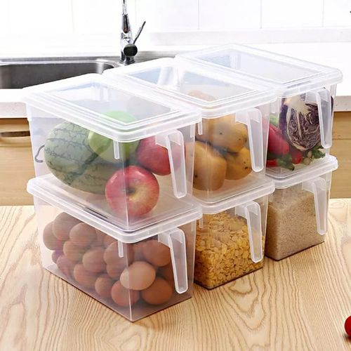 Premium Fridge Storage Containers – Set of 6 Airtight Boxes with Handle