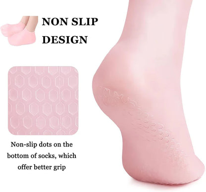 Moisturizing Silicone Soft Gel Heel Socks for Dry Cracked Feet