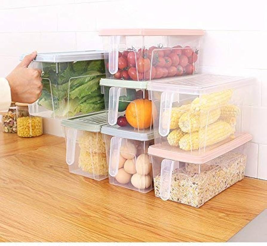 Premium Fridge Storage Containers – Set of 6 Airtight Boxes with Handle