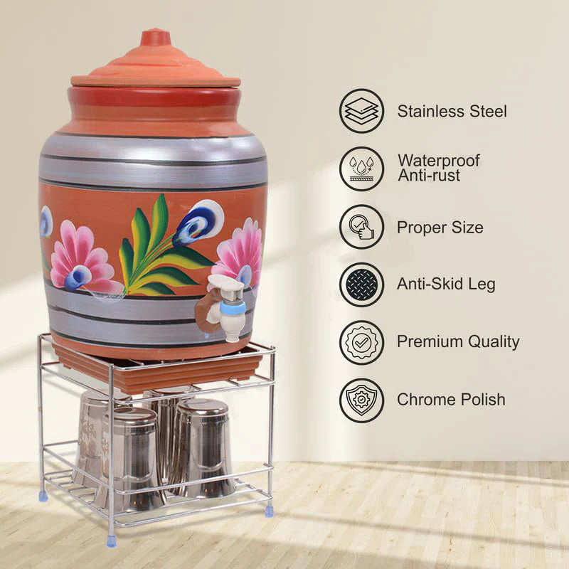 Heavy Steel Matka Stand with Free Tray