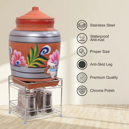 Heavy Steel Matka Stand with Free Tray