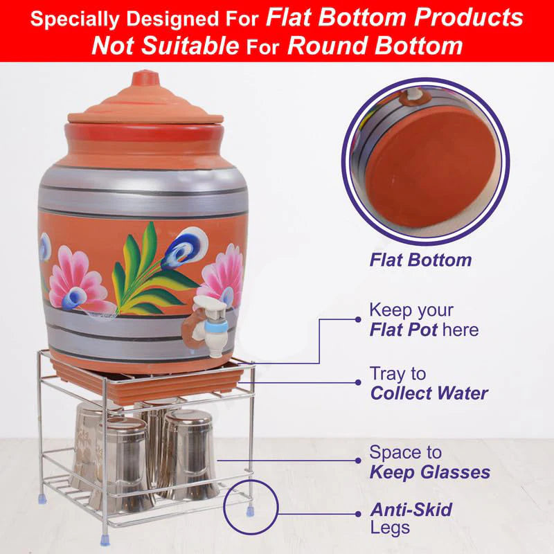 Heavy Steel Matka Stand with Free Tray