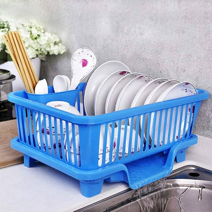 Smart Dish Drying Rack with Quick Drainage & Cutlery Holder