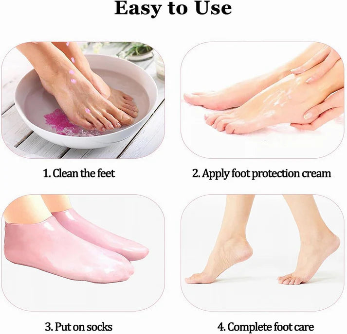 Moisturizing Silicone Soft Gel Heel Socks for Dry Cracked Feet