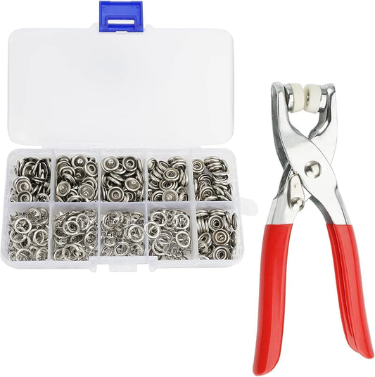 Metal Snap Buttons with Fastener Pliers Tool Kit