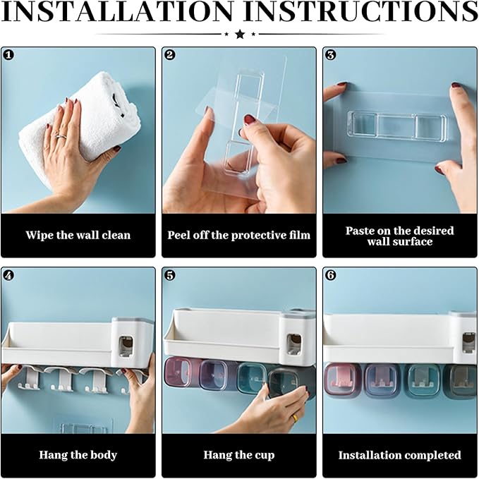 Toothbrush Holder with Toothpaste Dispenser