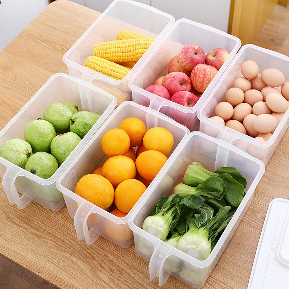 Premium Fridge Storage Containers – Set of 6 Airtight Boxes with Handle