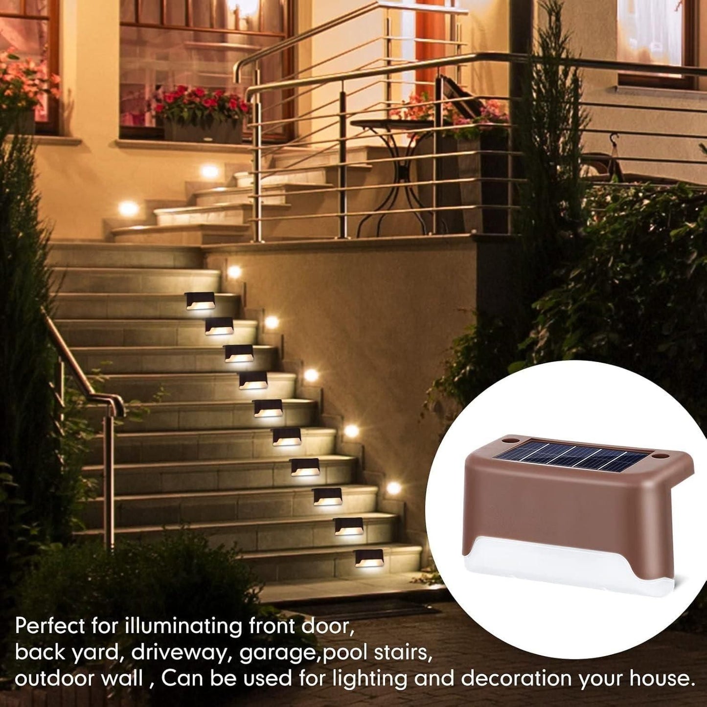 Solar Deck Lights Outdoor (Pack Of 4)