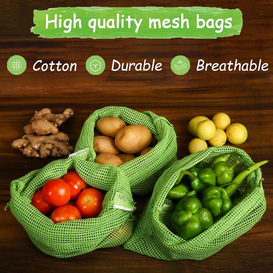 Natural Cotton Vegetables Bags For Fridge Storage (Buy 3 Get 3 Free)