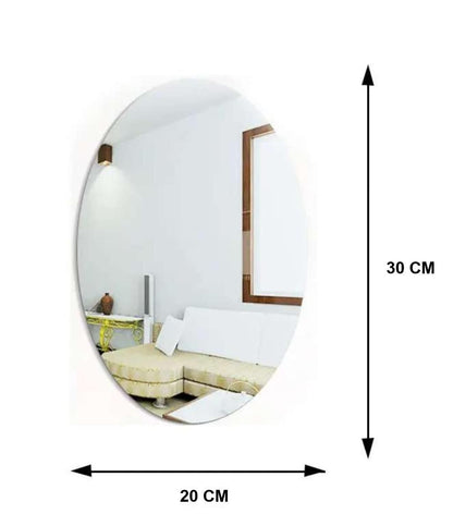 Premium Mirror Sticker Oval Shape & Square Shape (Buy 1 Get 1 Free)