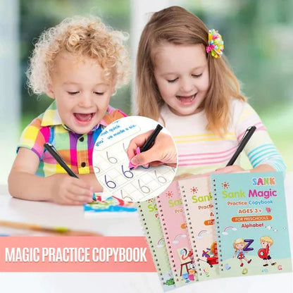 Magic Practice Book Set of 2 ( 8 Book + 20 Refill+2 Pen+2 Grip)
