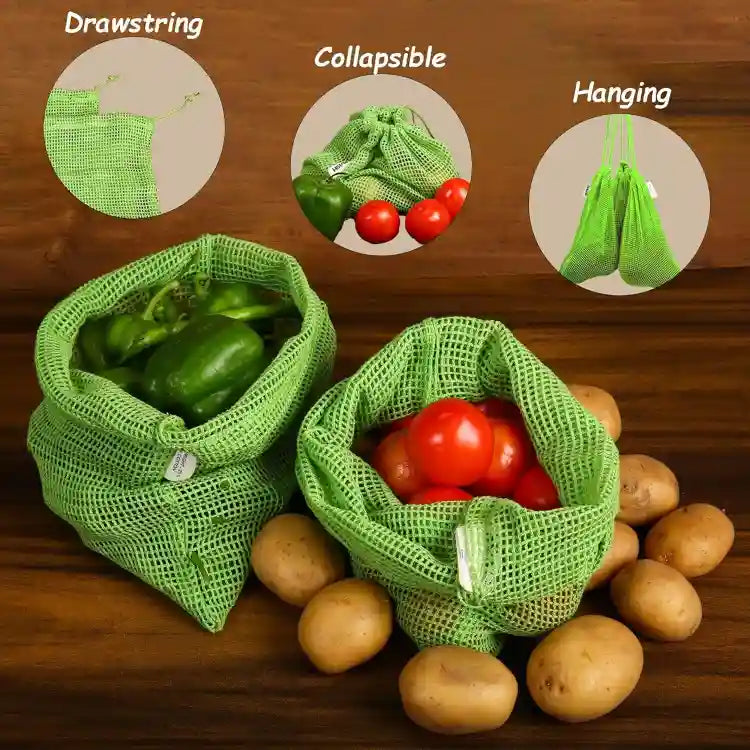 Natural Cotton Vegetables Bags For Fridge Storage (Buy 3 Get 3 Free)