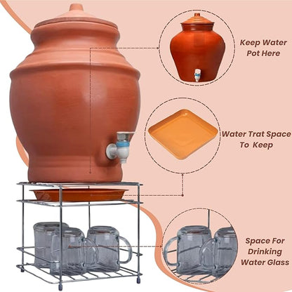 Heavy Steel Matka Stand with Free Tray