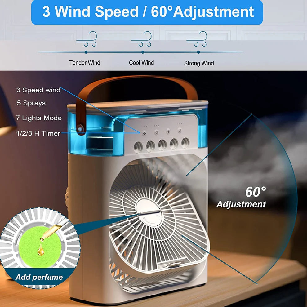 Portable Air Cooler Fan with LED Lights