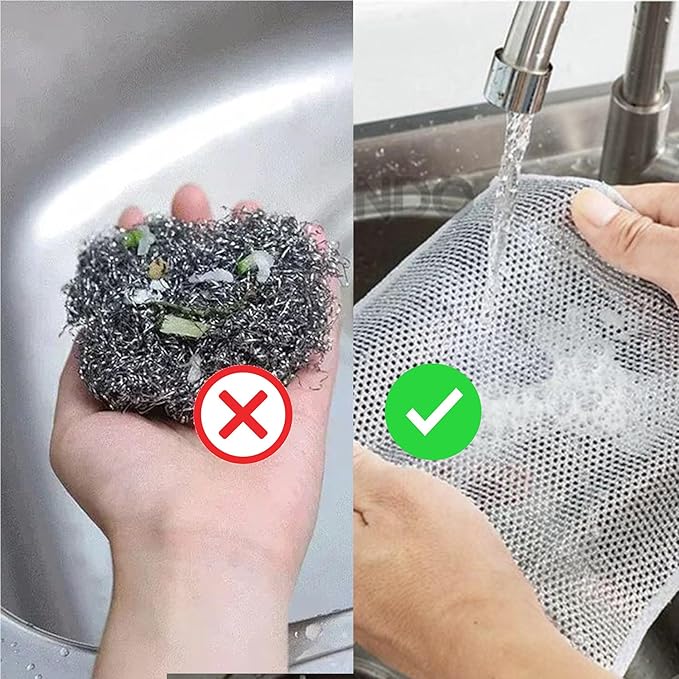 Multipurpose Wire Dishwashing Rags for Wet and Dry