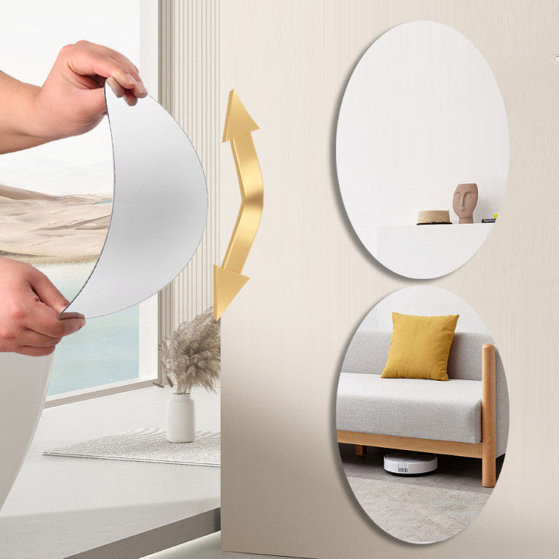 Premium Mirror Sticker Oval Shape & Square Shape (Buy 1 Get 1 Free)
