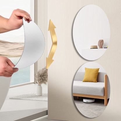 Premium Mirror Sticker Oval Shape & Square Shape (Buy 1 Get 1 Free)